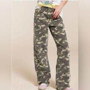 HIDDEN Alyx Low Slung Baggy Camo Stretch Jean.Size 27